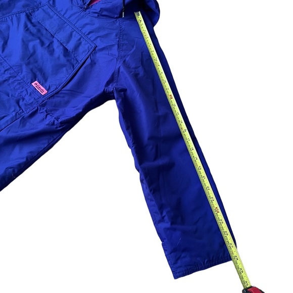 Vintage Columbia pullover Anorak neon hooded ski jacket shell pockets - Picture 14 of 14